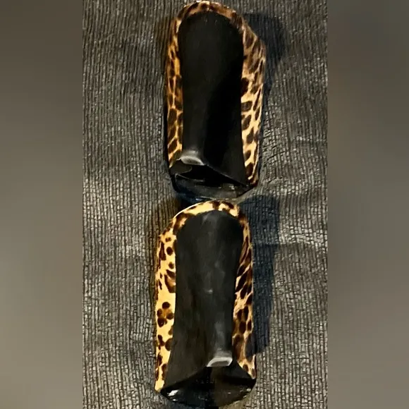 Prada Leopard - Print Dyed Calf Wedge Slides Size 37/7