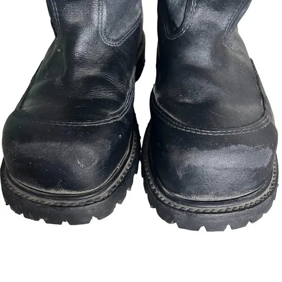 PRO WARRINGTON Boots Firefighter Work Black Vibram Sole Steel Toe Mens Size 8 E