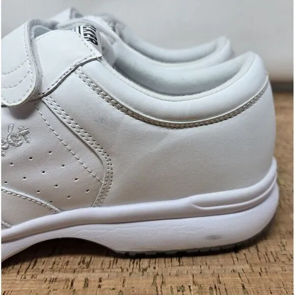Propet LifeWalker Strap White Leather Strap‎ Men's 12D Casual Shoe