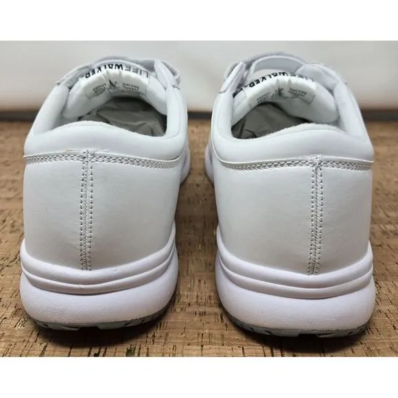 Propet LifeWalker Strap White Leather Strap‎ Men's 12D Casual Shoe