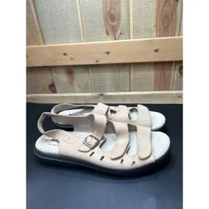 Propet Womens Leather Strap Sandals Size 10 M Beige Casual Comfort Footwear