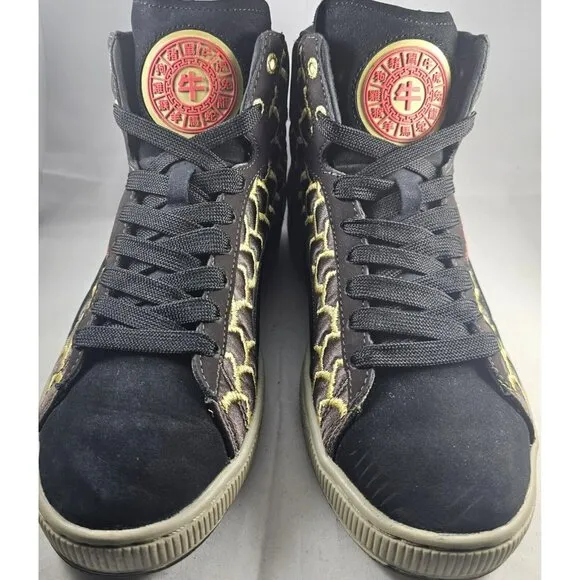 Puma Men's First Round Chinese New Year Rare Sneakers Black/Gold/Red