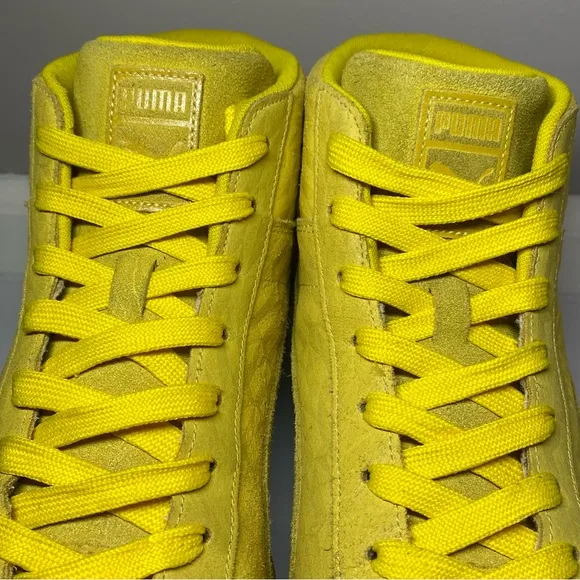 PUMA Mid ME Iced Suede Shoes Men’s US Sz 12 Triple Yellow Suede Fashion Sneakers