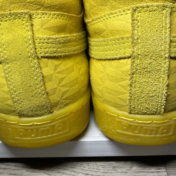 PUMA Mid ME Iced Suede Shoes Men’s US Sz 12 Triple Yellow Suede Fashion Sneakers