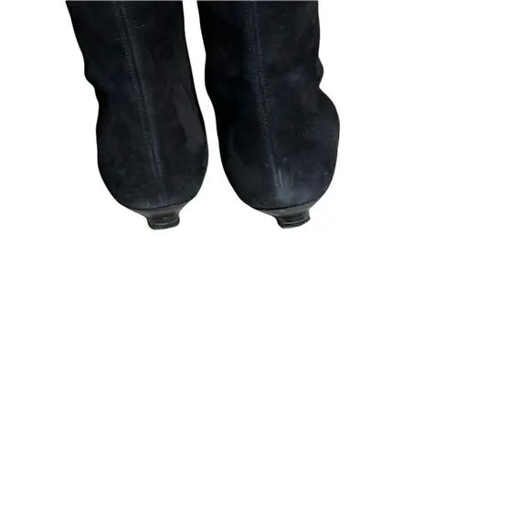 Pura Lopez Over Knee Suede Boots Kitten Heels