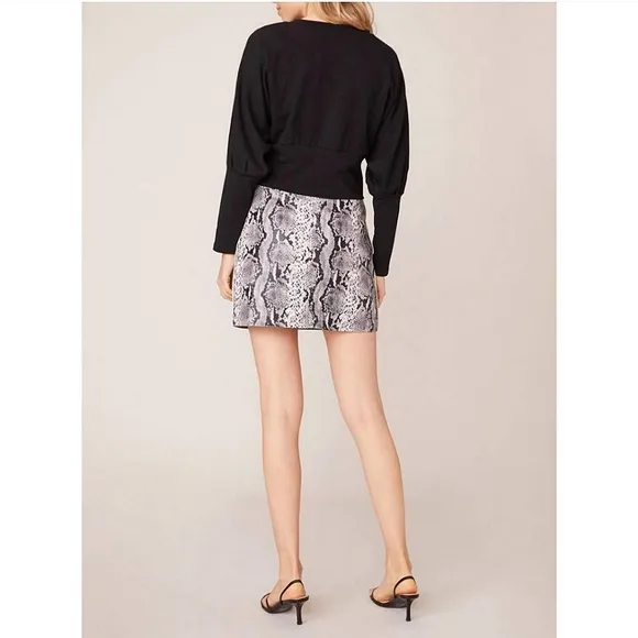 Python The Prowl Snake Print Faux Leather Skirt Fall Gift Neutral Party Vegan