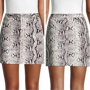 Python The Prowl Snake Print Faux Leather Skirt Fall Gift Neutral Party Vegan