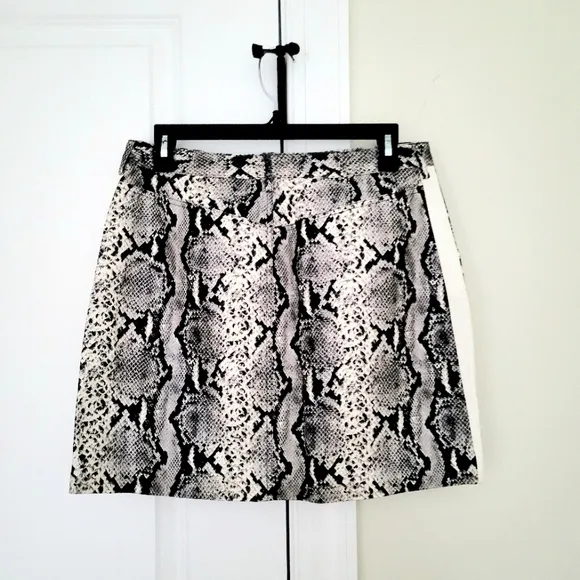 Python The Prowl Snake Print Faux Leather Skirt Fall Gift Neutral Party Vegan