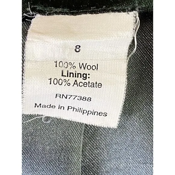 Quiet Lux J. Crew Womens 8 Black Wool Vintage Double Breasted Lined Retro Coat