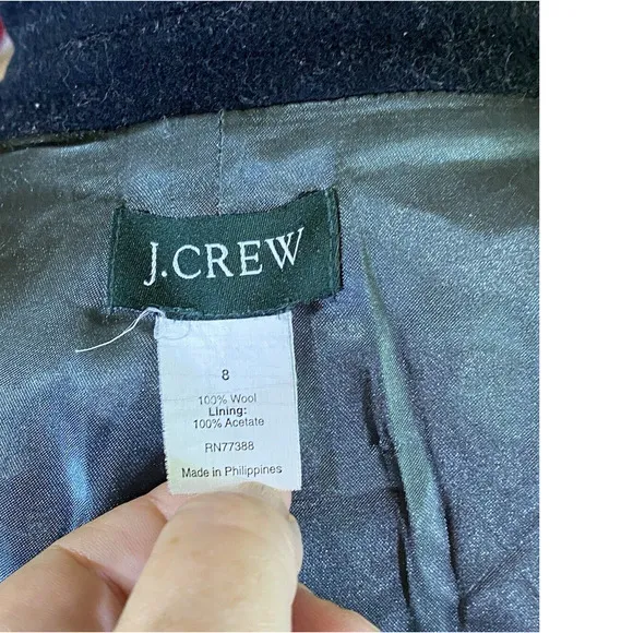 Quiet Lux J. Crew Womens 8 Black Wool Vintage Double Breasted Lined Retro Coat