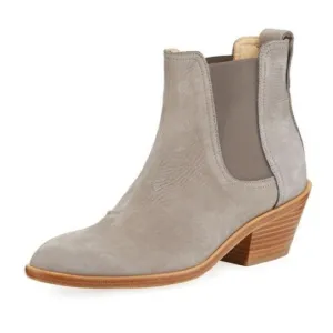 Rag &amp; Bone Grey Dixon Waxed Suede Ankle Boots/Booties SZ 37.5