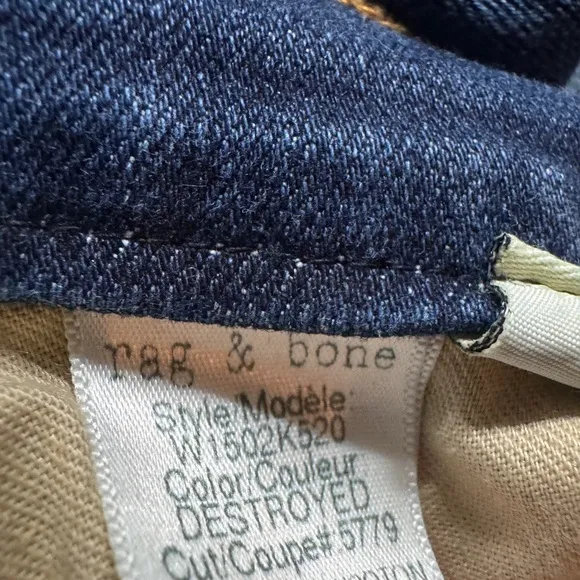 Rag &amp; Bone‎ Skinny Jeans Destroyed Color Size 30 Style W1502K520