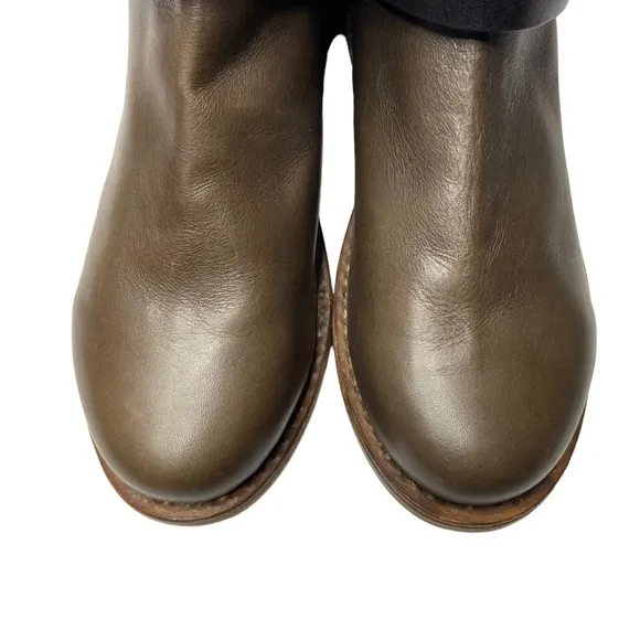 RAG AND BONE Two Tone Suede and Smooth Leather Strappy Moto Boots 8.5