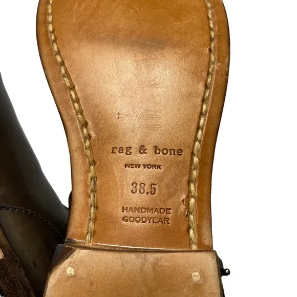 RAG AND BONE Two Tone Suede and Smooth Leather Strappy Moto Boots 8.5