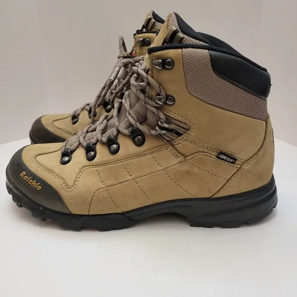 Raichle Hiking Boots Men's Size 9 Brown Leather Explorer Gore Tex LS Vibram Sole