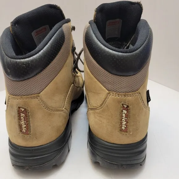 Raichle Hiking Boots Men's Size 9 Brown Leather Explorer Gore Tex LS Vibram Sole
