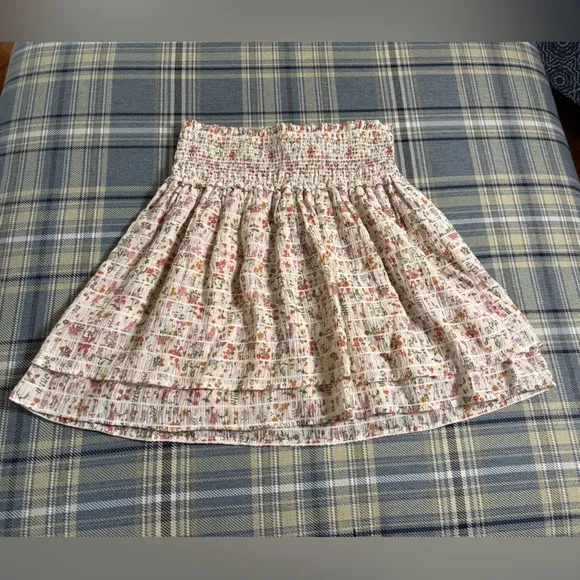 Rails Womens Addison Pink Floral Smocked Short Mini Skirt Large