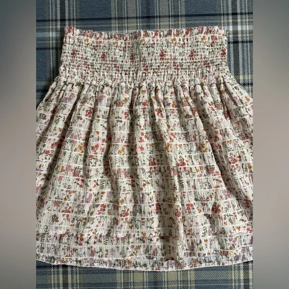 Rails Womens Addison Pink Floral Smocked Short Mini Skirt Large