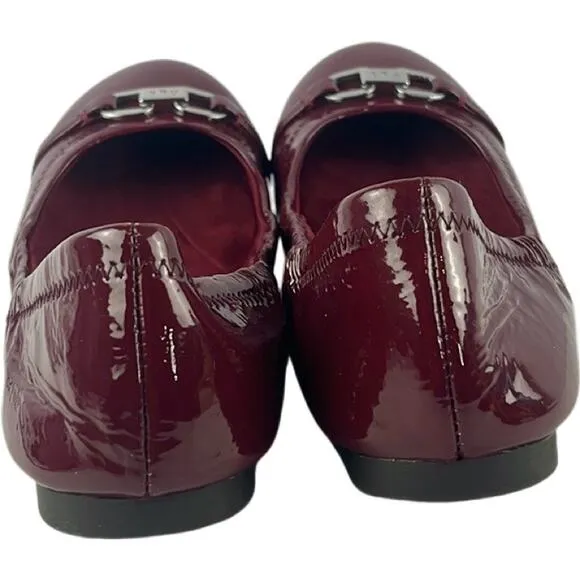 Ralph Lauren Betsy Dark Berry Patent Logo Slip on Ballet Shoes Size 7