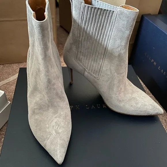 Ralph Lauren collection Purple label suede dove grey boots , NEW‍‍‍‍‍‍‍‍…‍‍