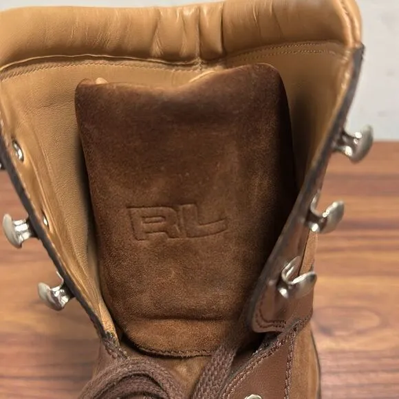 Ralph Lauren Mens Jayden-SK-Md Moc Lug Suede &amp; Leather Brown Boot. Size 10.5 D.