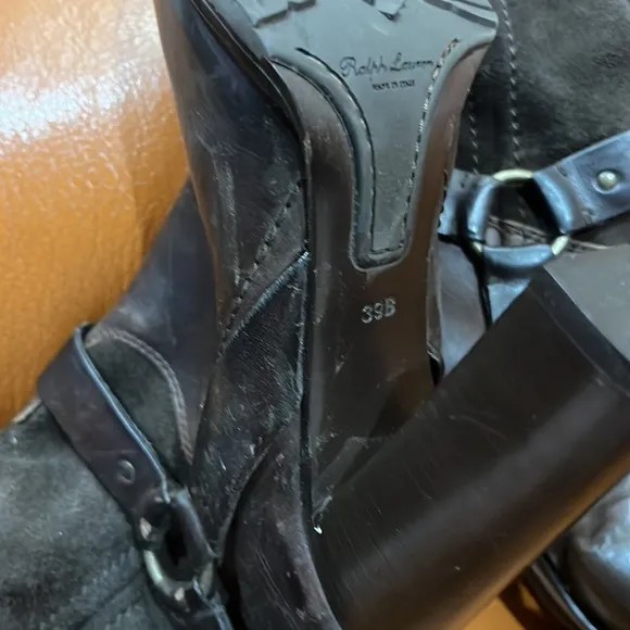 Ralph Lauren purple Label Boots.whiskey leather.Size 39 . Made In Italy