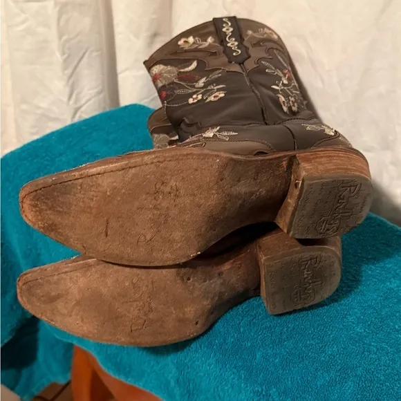 Ranchers Boot Co Women's Sz 8 Embroidered Leather Cowboy Boots Straight From TX!