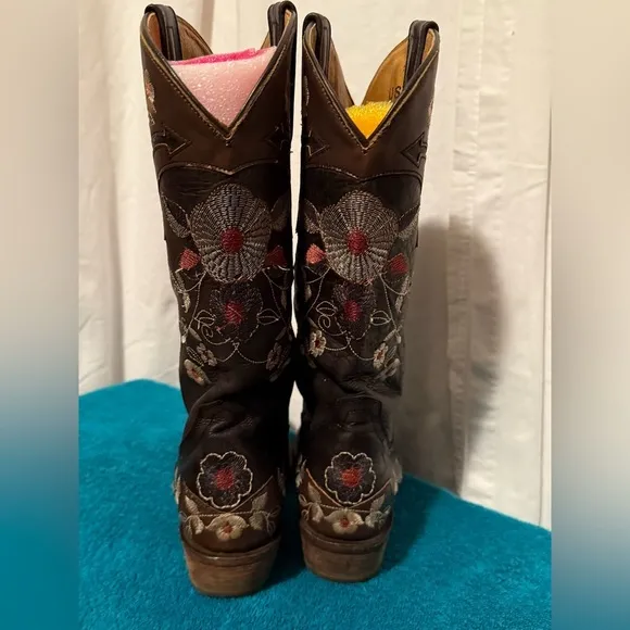 Ranchers Boot Co Women's Sz 8 Embroidered Leather Cowboy Boots Straight From TX!