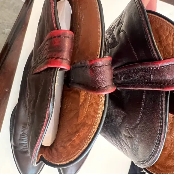 Rare Vintage Nocona Black Cherry Western Cowboy Boots Men's