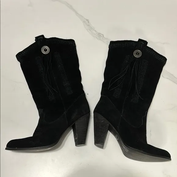 Reba Black Suede Women's Boots
