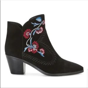 Rebecca Minkoff Western Boots Lulu Floral Embroidered Suede Leather Boots 9.5