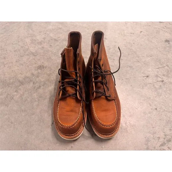 Red Wing Men's 1907 Moc Toe Boots Brown Size 10.5 Lace Up Casual