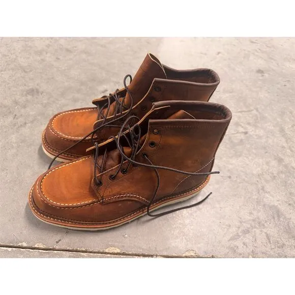 Red Wing Men's 1907 Moc Toe Boots Brown Size 10.5 Lace Up Casual