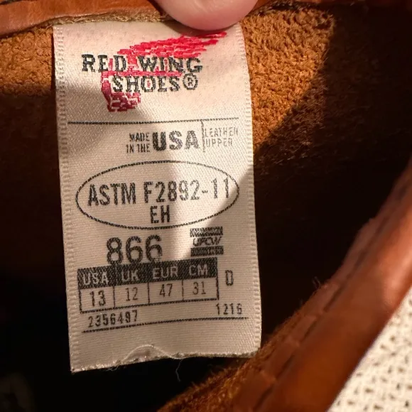 RED WING PECOS SIZE 13 Men's Brown Leather Boots