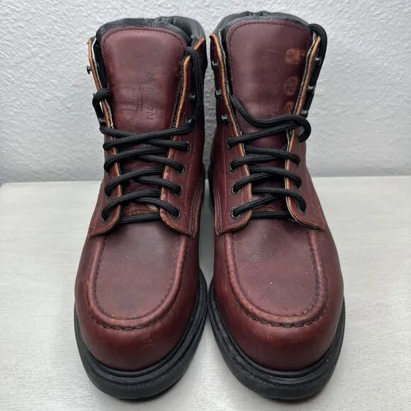 Red Wing Style 202 Red Leather Moc Toe Made In USA Boots