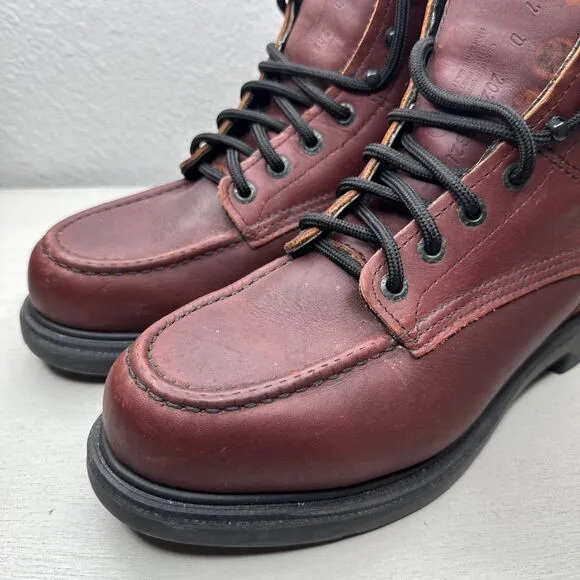 Red Wing Style 202 Red Leather Moc Toe Made In USA Boots