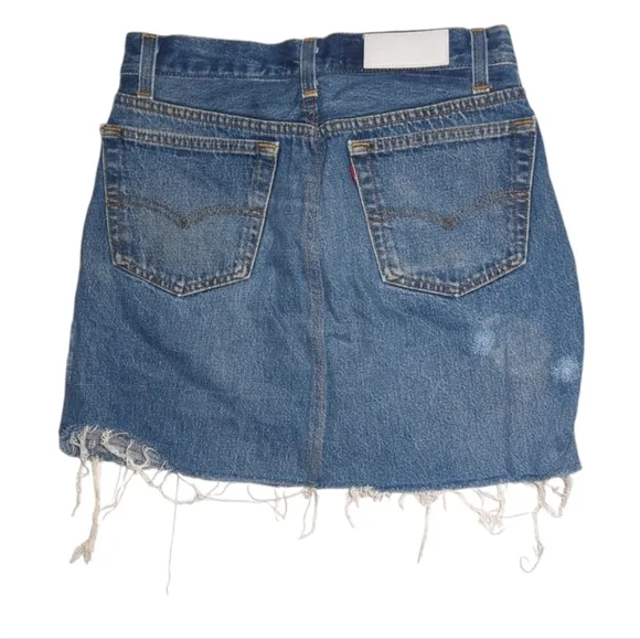 RE/DONE x Levi’s Reconstruction High Waist Denin Mini Skirt Size 27