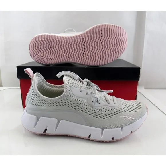 Reebok ZIG SKY Running Shoes Lace Up Sneaker Comfort Footbed Grey Size 8