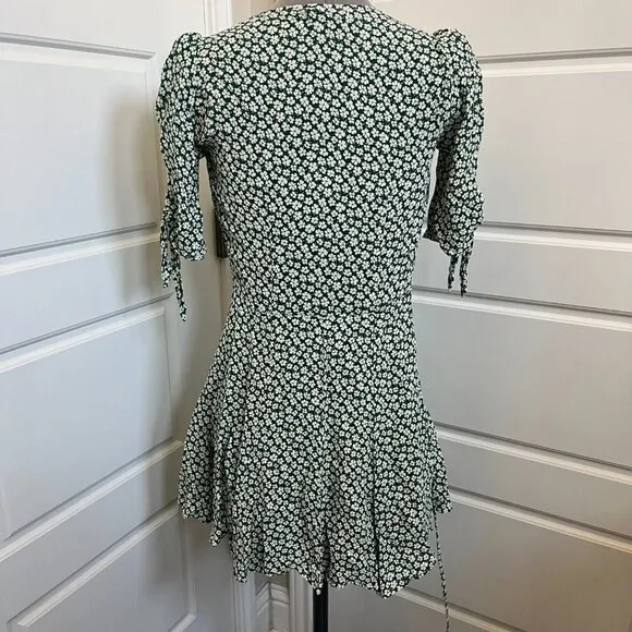 Reformation Sammy Green Floral Mini Dress - Size XS 🌿✨