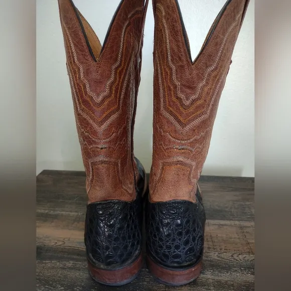 Resistol Ranch By Lucchese Caiman Round Toe Cowboy Boots Men's Size 11 D
