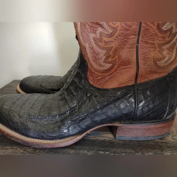 Resistol Ranch By Lucchese Caiman Round Toe Cowboy Boots Men's Size 11 D