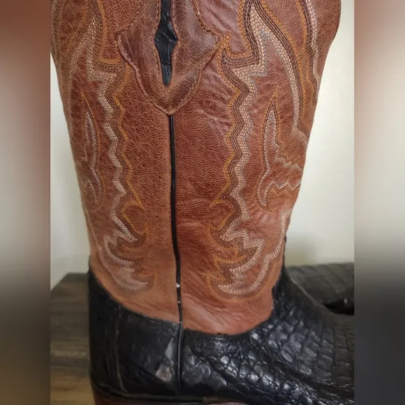 Resistol Ranch By Lucchese Caiman Round Toe Cowboy Boots Men's Size 11 D