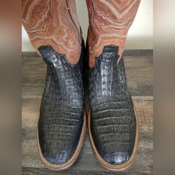 Resistol Ranch By Lucchese Caiman Round Toe Cowboy Boots Men's Size 11 D