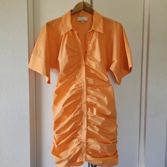 Revolve L'ACADEMIE Melissa Mini Poplin Shirtdress NWOT Sz L Summer Day To Night