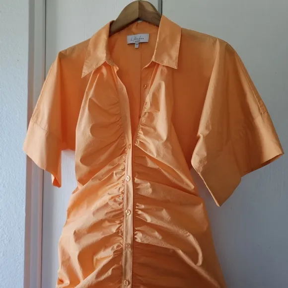 Revolve L'ACADEMIE Melissa Mini Poplin Shirtdress NWOT Sz L Summer Day To Night