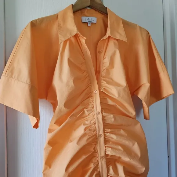 Revolve L'ACADEMIE Melissa Mini Poplin Shirtdress NWOT Sz L Summer Day To Night
