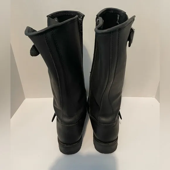 Ride Tecs 16” Leather Biker Black Motorcycle Boots Men’s 8