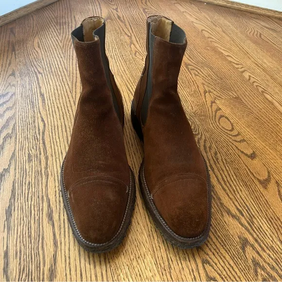 Rider Boot Co. Rust Brown Suede Chelsea Boots US10