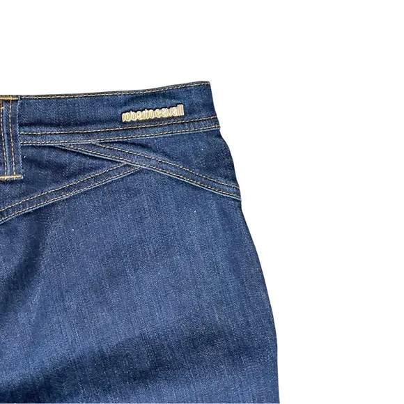 Roberto Cavalli Dark Wash Bootcut Jeans - Timeless Glam with Iconic Details