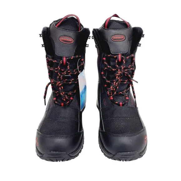 Rockmark Winter Snow Boots Men's Sz 7 Black Outdoor Warm Mid Calf Waterproof New